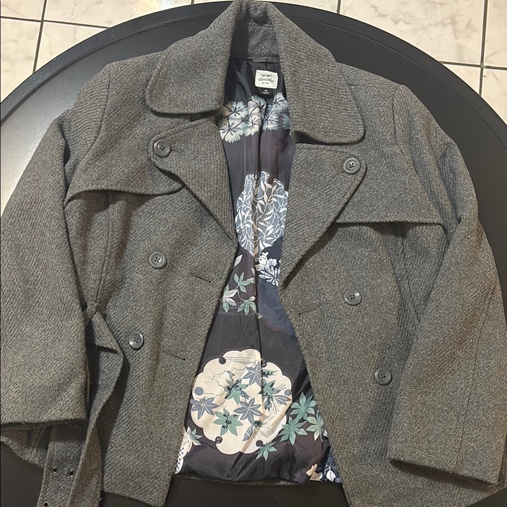 Men's Gray Peacoat